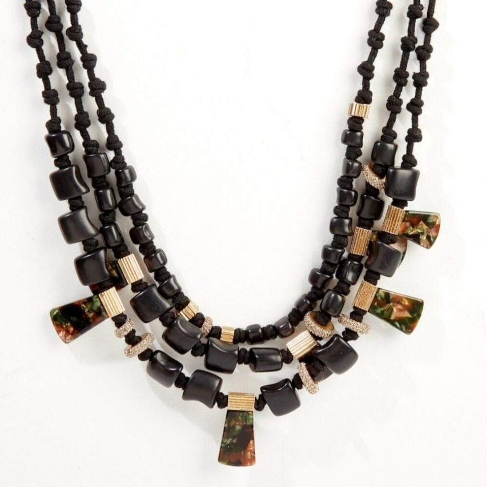 India Hicks Drawing Room Necklace Black/Camo NIB Retired Item HTF - Picture 2 of 7